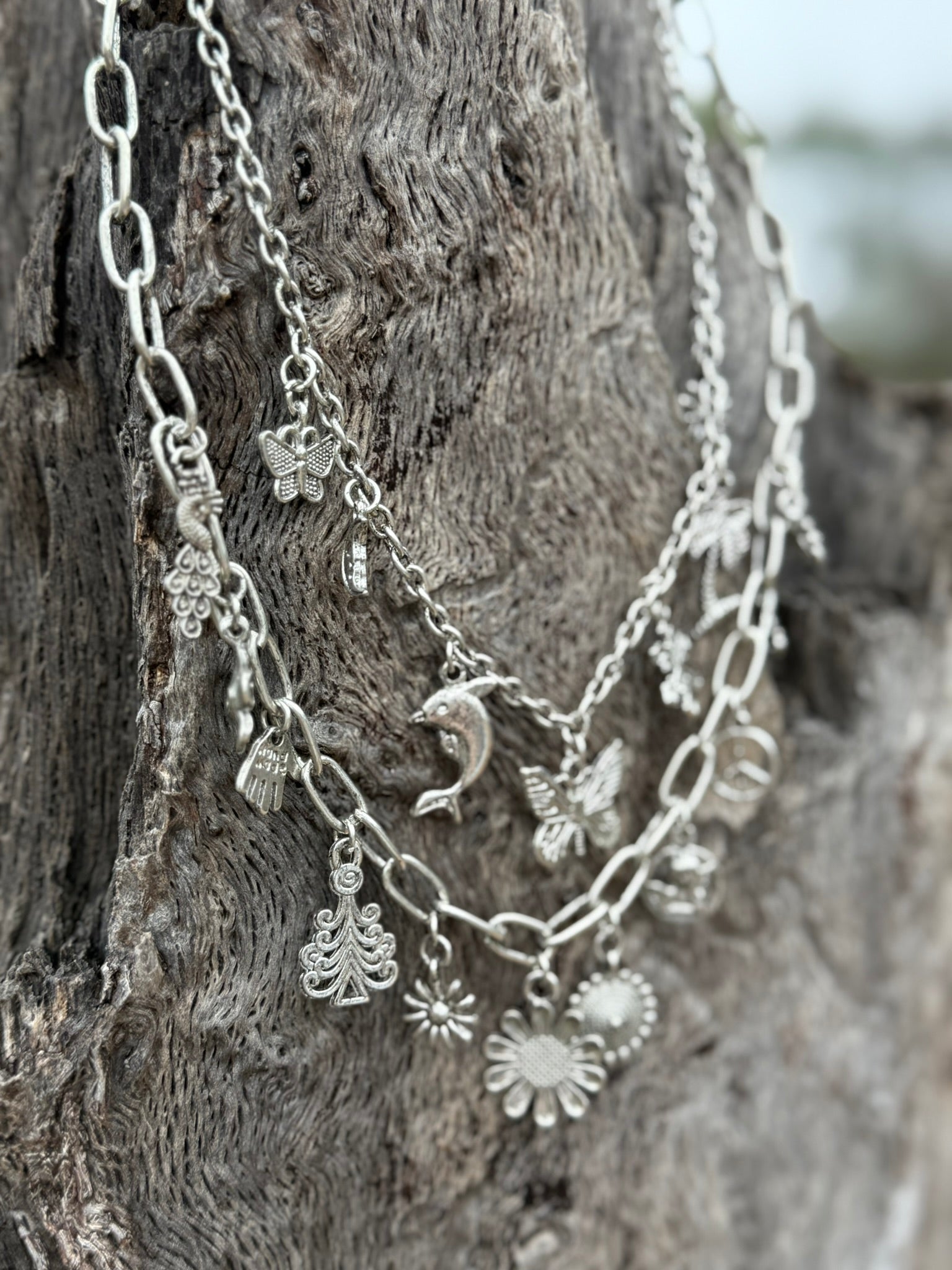 The Delilah Charmer Silver Necklace
