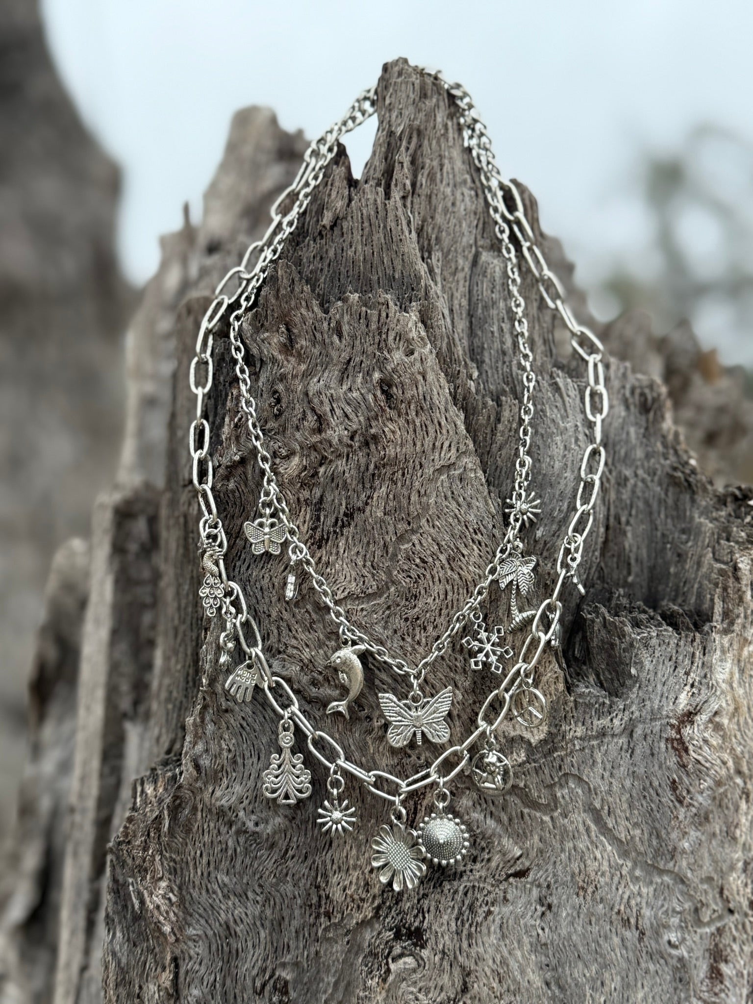 The Delilah Charmer Silver Necklace