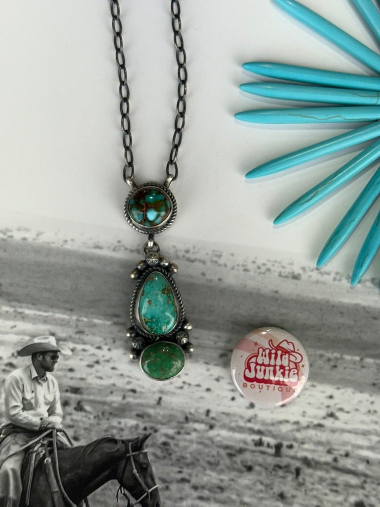 The High Desert Turquoise Trio Lariat Necklace