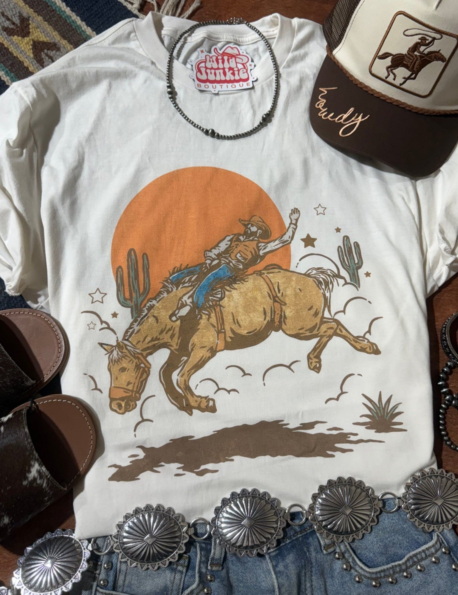 The Lone Rider Sunset Graphic TeeNaturalS