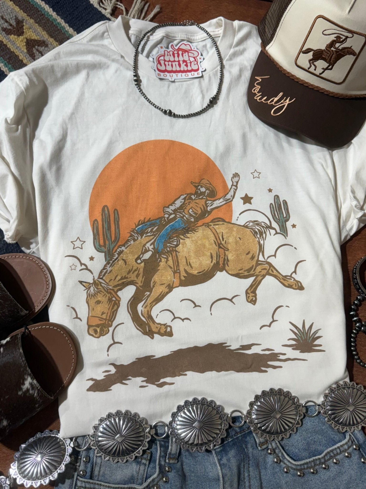 The Lone Rider Sunset Graphic TeeNaturalS