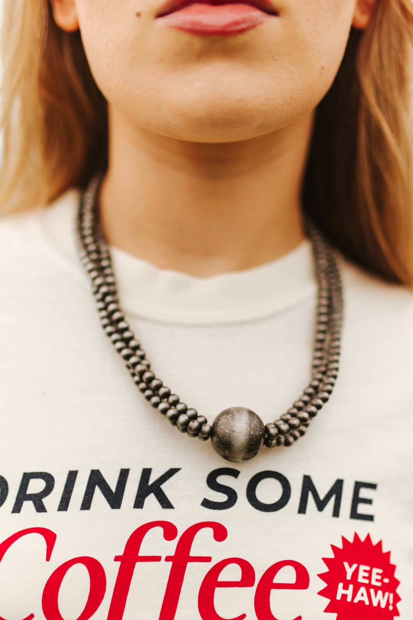 The Mesa Orb Triple Strand Beaded Necklace