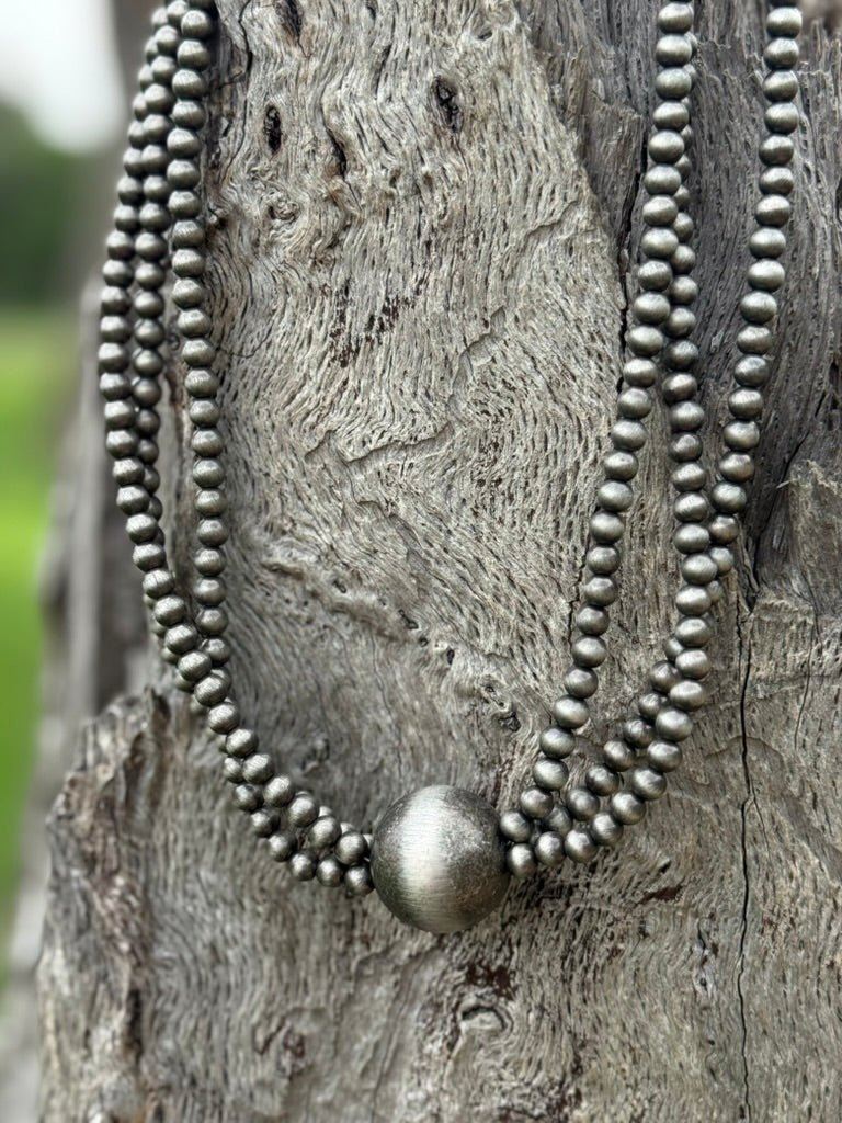 The Mesa Orb Triple Strand Beaded Necklace