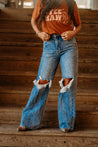 The Round Up Distressed JeanBlue Denim1