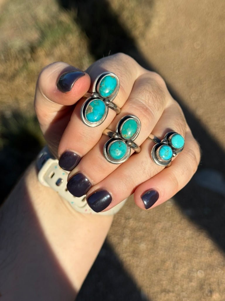 The Twin Sky Turquoise Rings