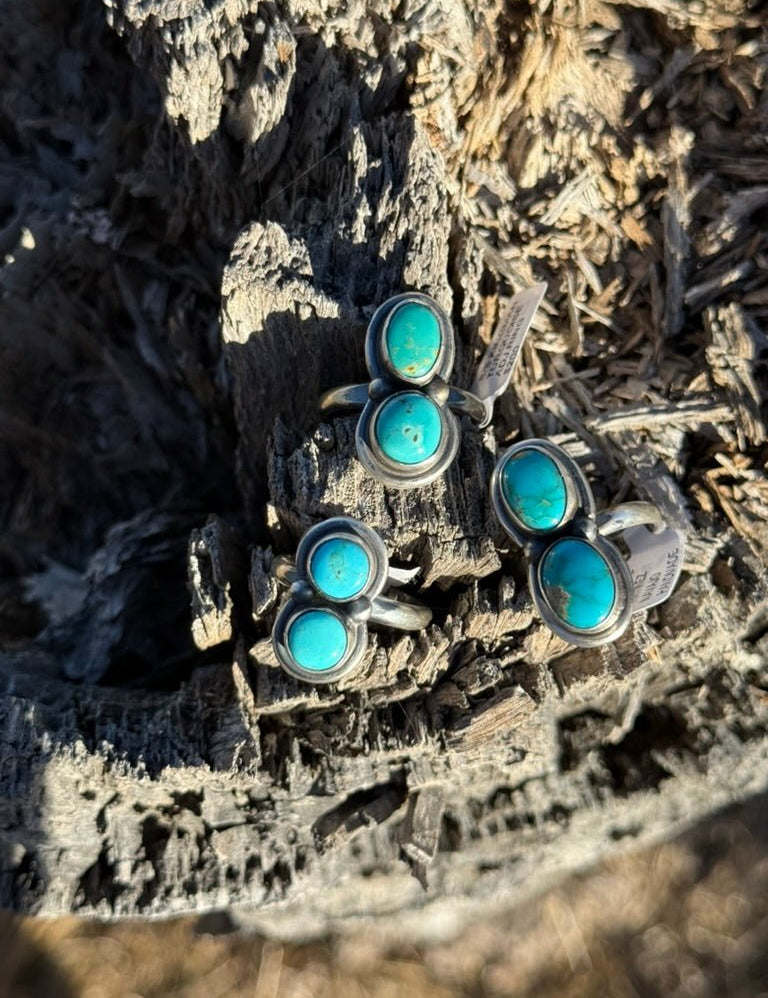 The Twin Sky Turquoise Rings