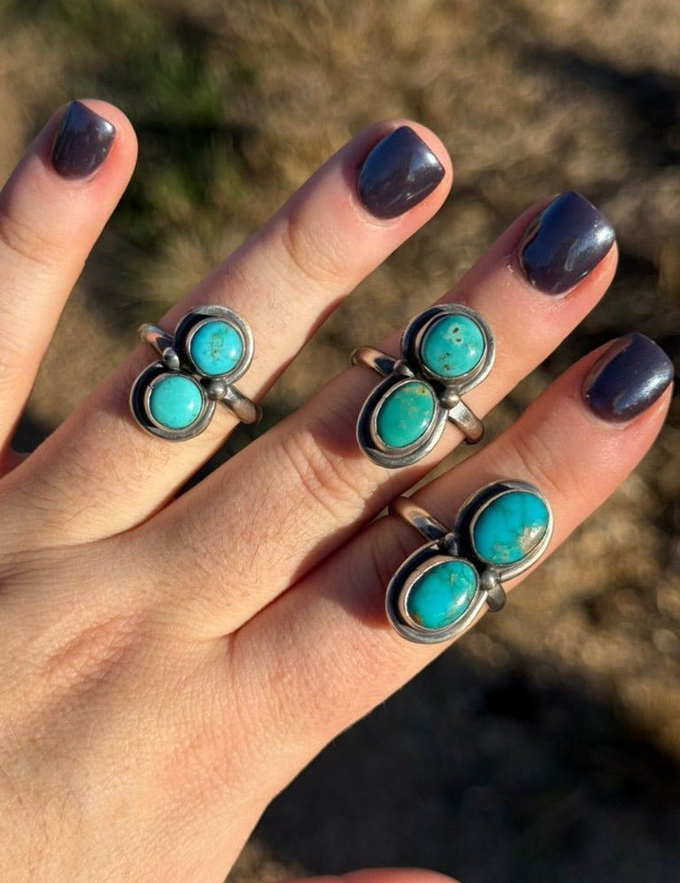 The Twin Sky Turquoise Rings