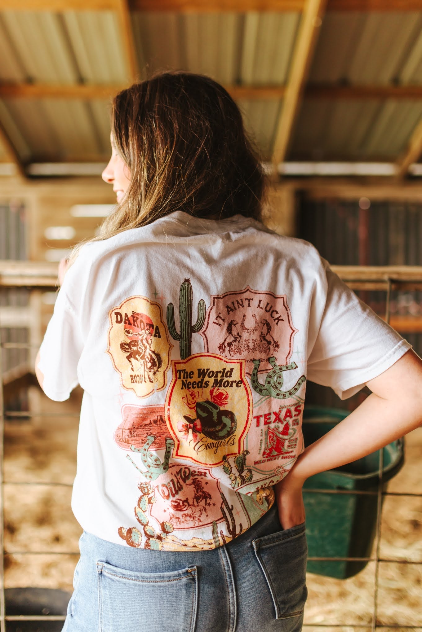 The World Needs More Cowgirls Oversized Graphic TeeS/M