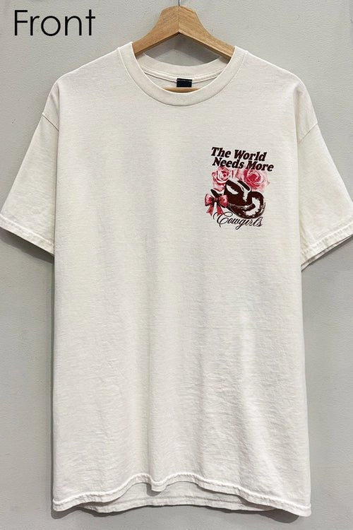 The World Needs More Cowgirls Oversized Graphic TeeS/M
