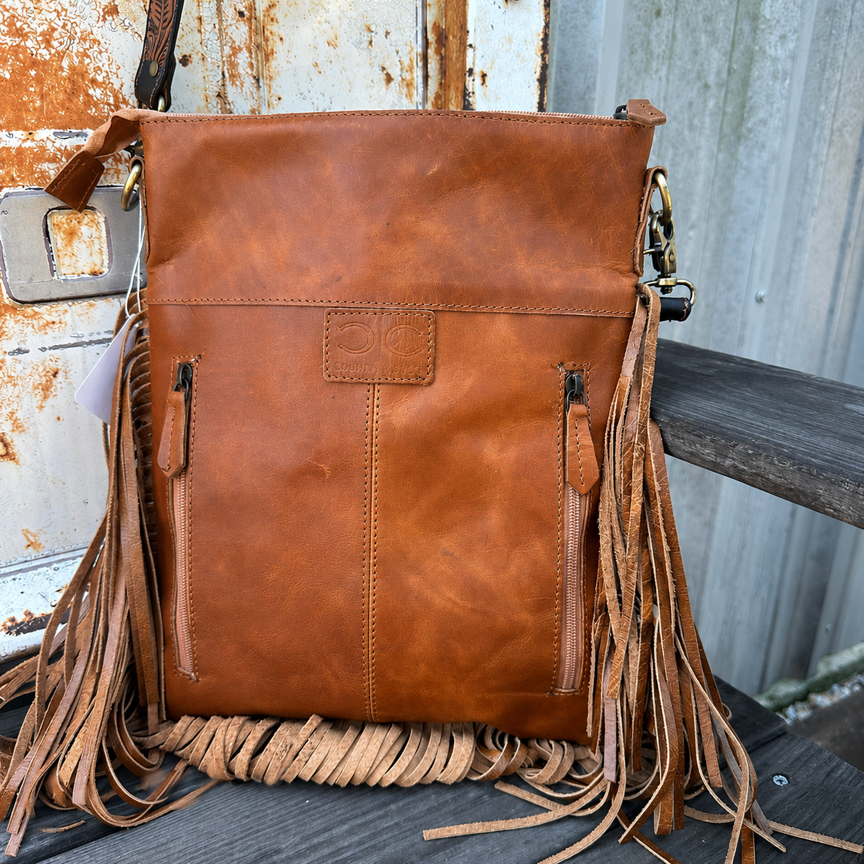 The Hell I Won't Cowhide Fringe Crossbody Bag
