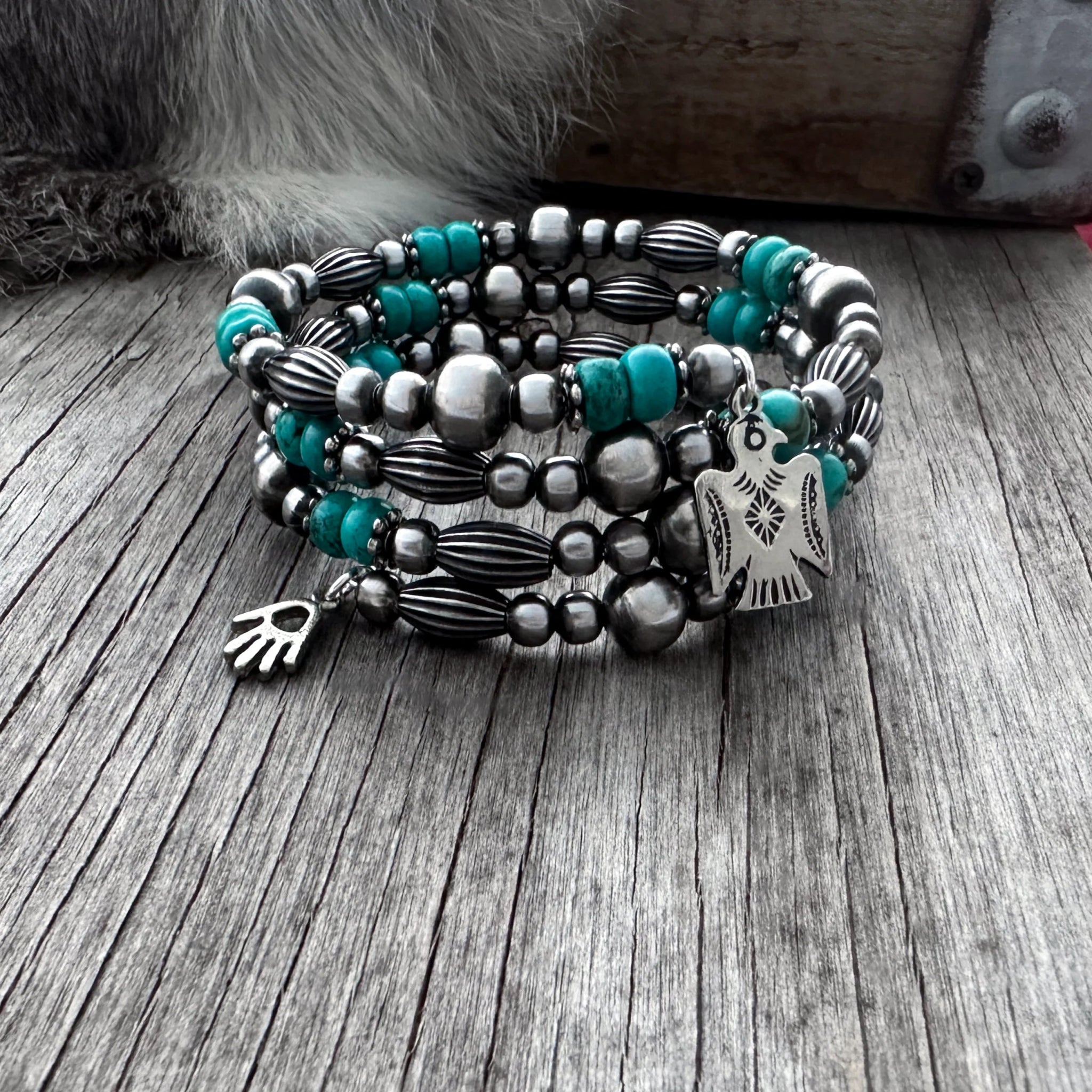 Thunderbird Beaded Wrap Bracelet