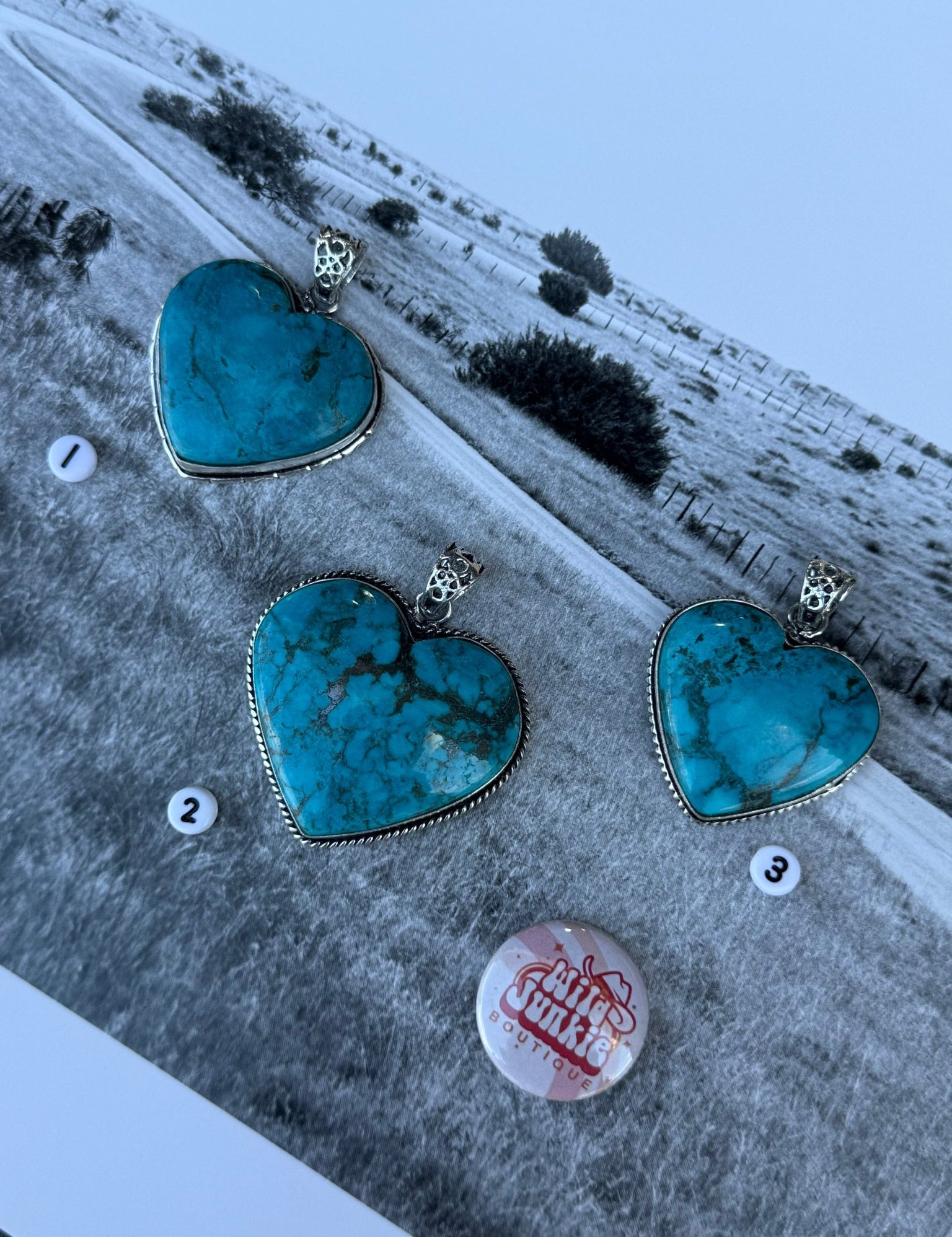 Tibetan Turquoise Heart Shape Pendant1
