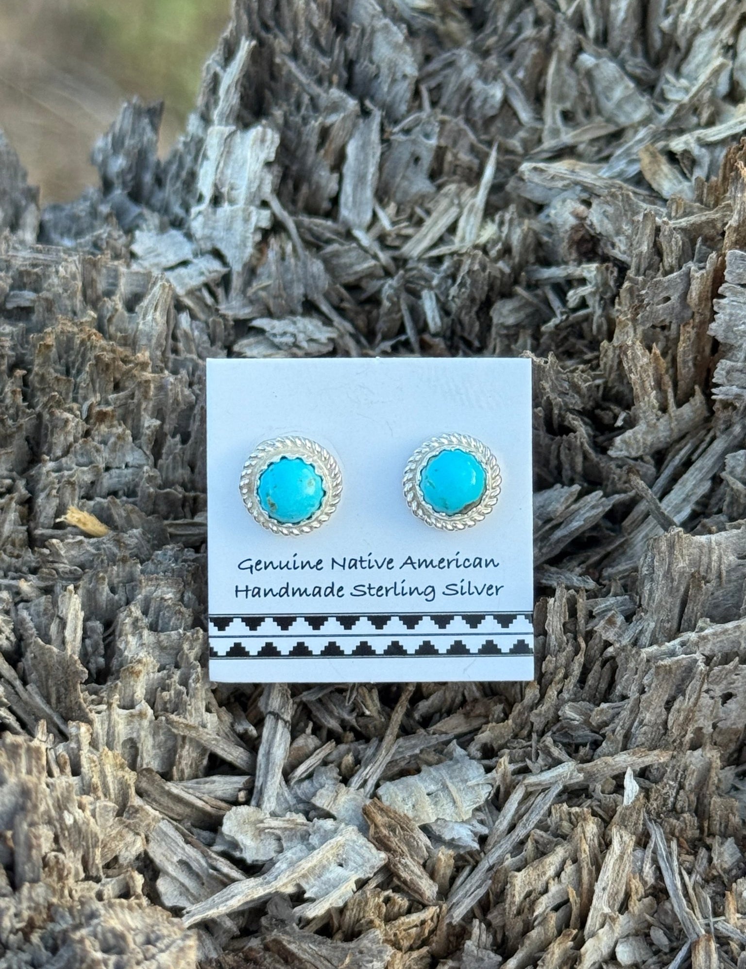 Tiny Turquoise Sterling Silver Stud Earrings