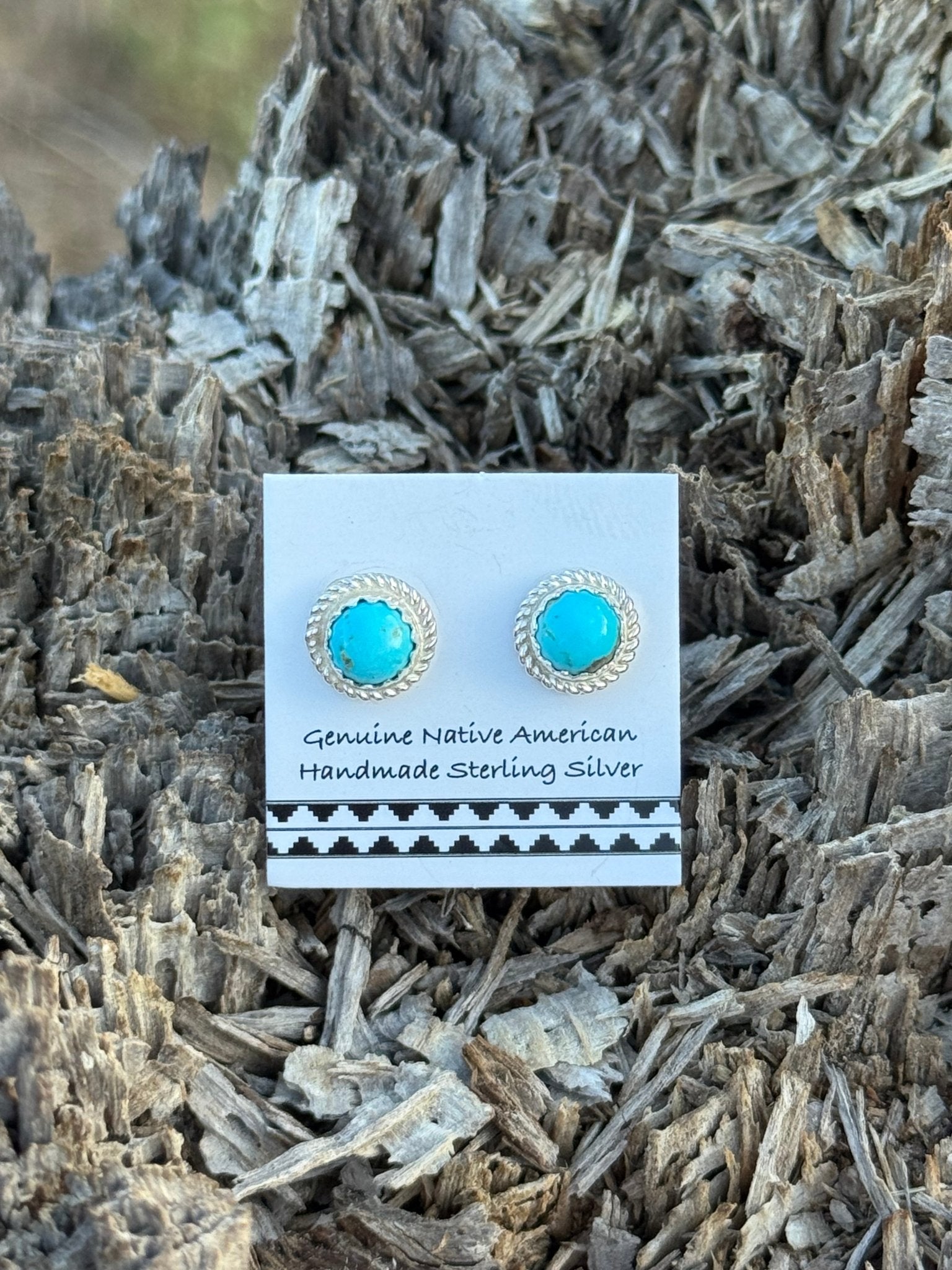 Tiny Turquoise Sterling Silver Stud Earrings