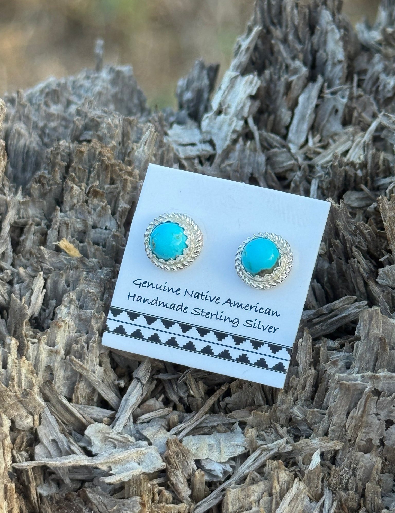 Tiny Turquoise Sterling Silver Stud Earrings