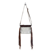 Tooled Leather Fringed Clear Crossbody Bag
