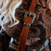 Cowhide Tooled Leather Fringe Crossbody Bag