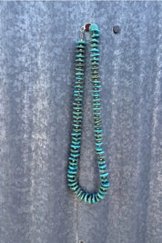 Turquoise Heishi Silver Beaded Necklace
