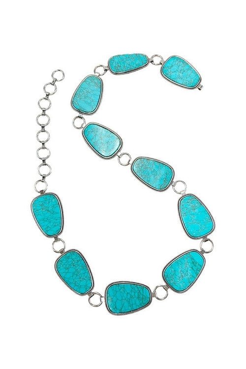 Trapezoid Turquoise Stone Concho BeltS/M