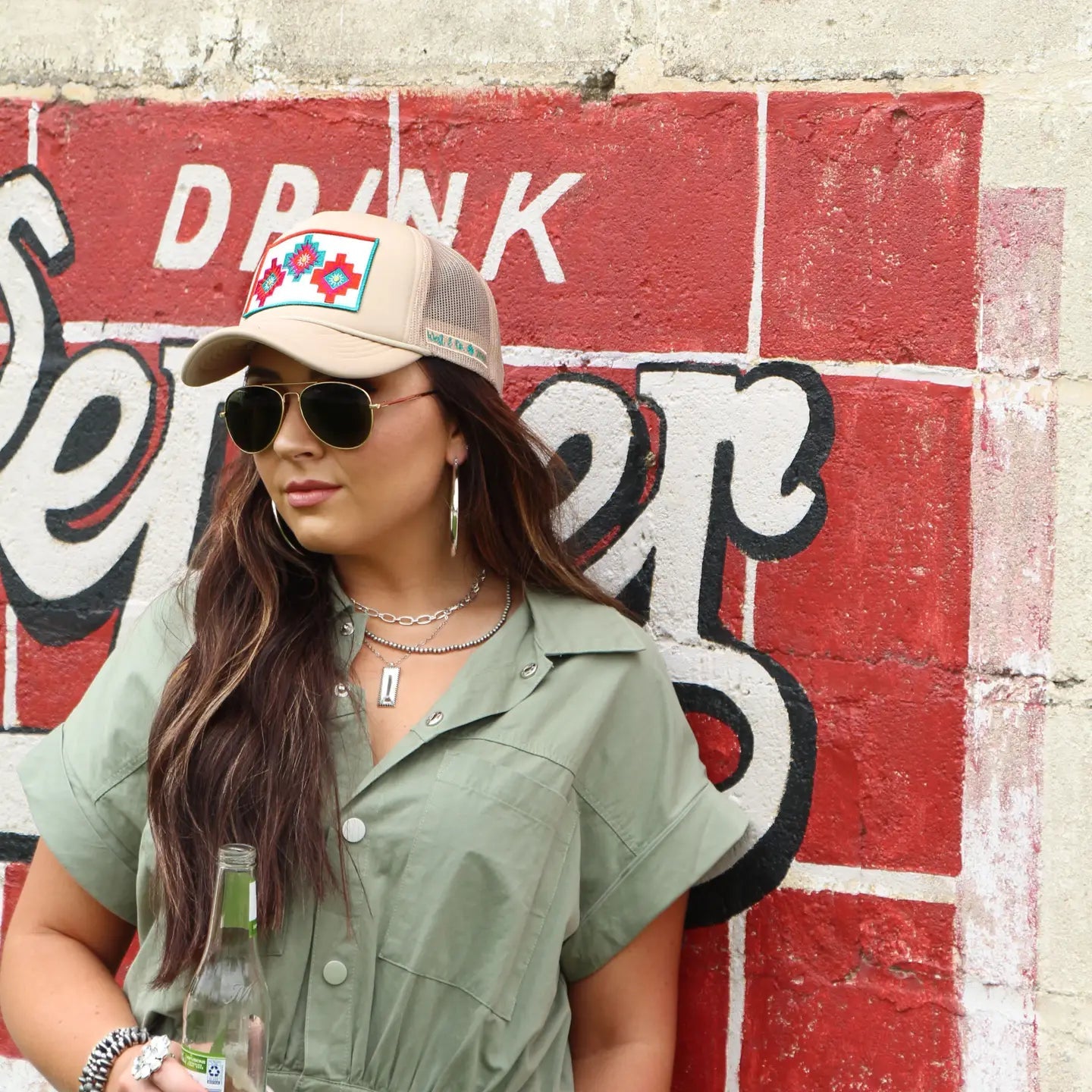 Tri - Aztec Embroidered Trucker Hat