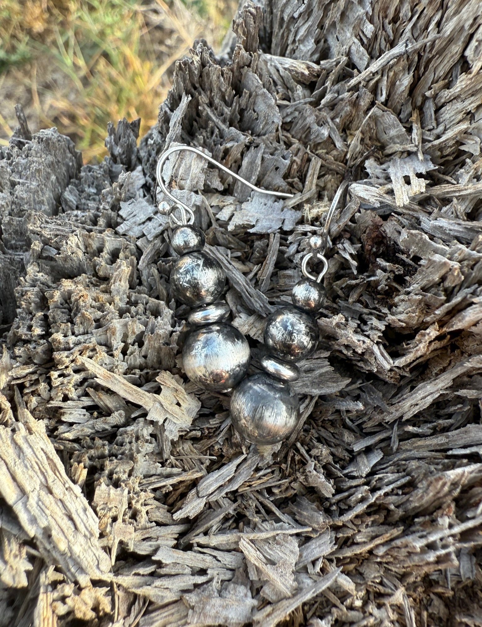 Trio Silver Pearls Drop Earrings