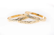 Triple Gold Hammered Bangles