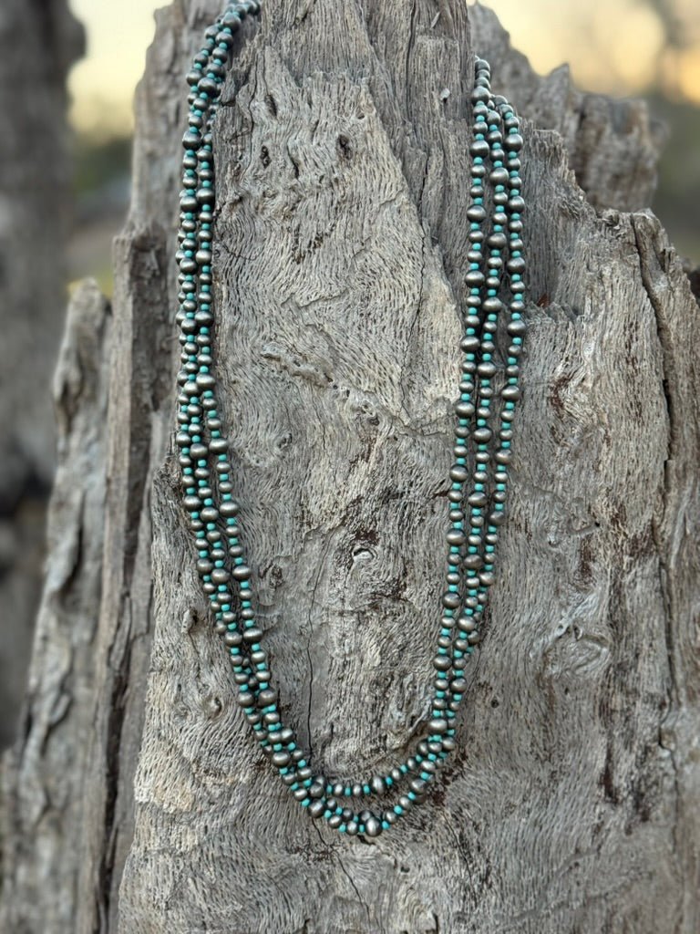 Triple Layer Turquoise Beaded Necklace