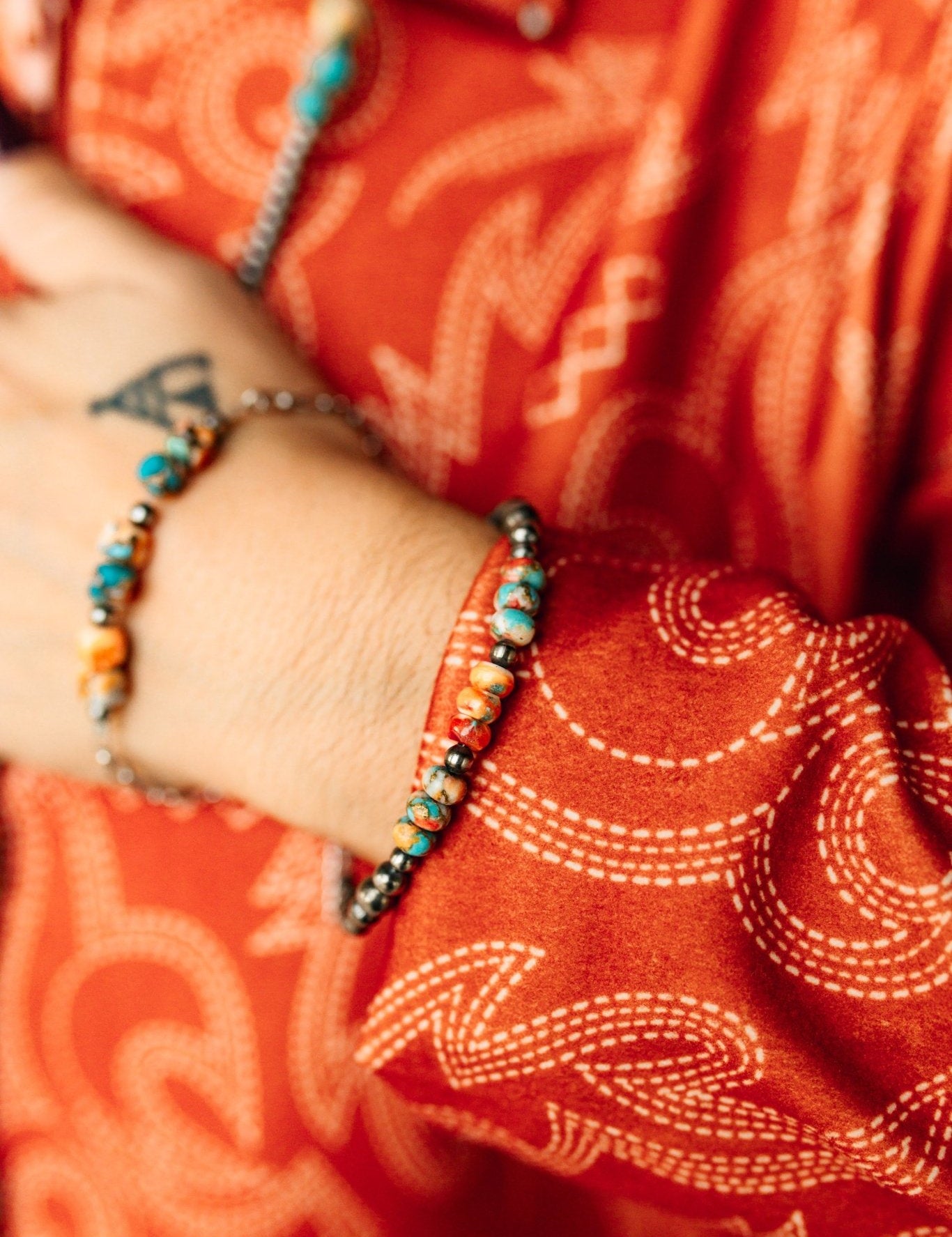 Triple Shot Spiny Oyster Beads Bracelet