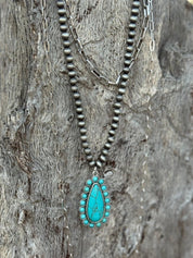 Triple Strand Turquoise Paperclip Chain Necklace