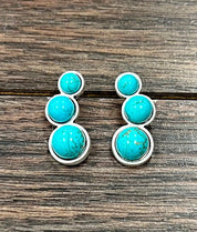 Triple Turquoise Stud Earrings