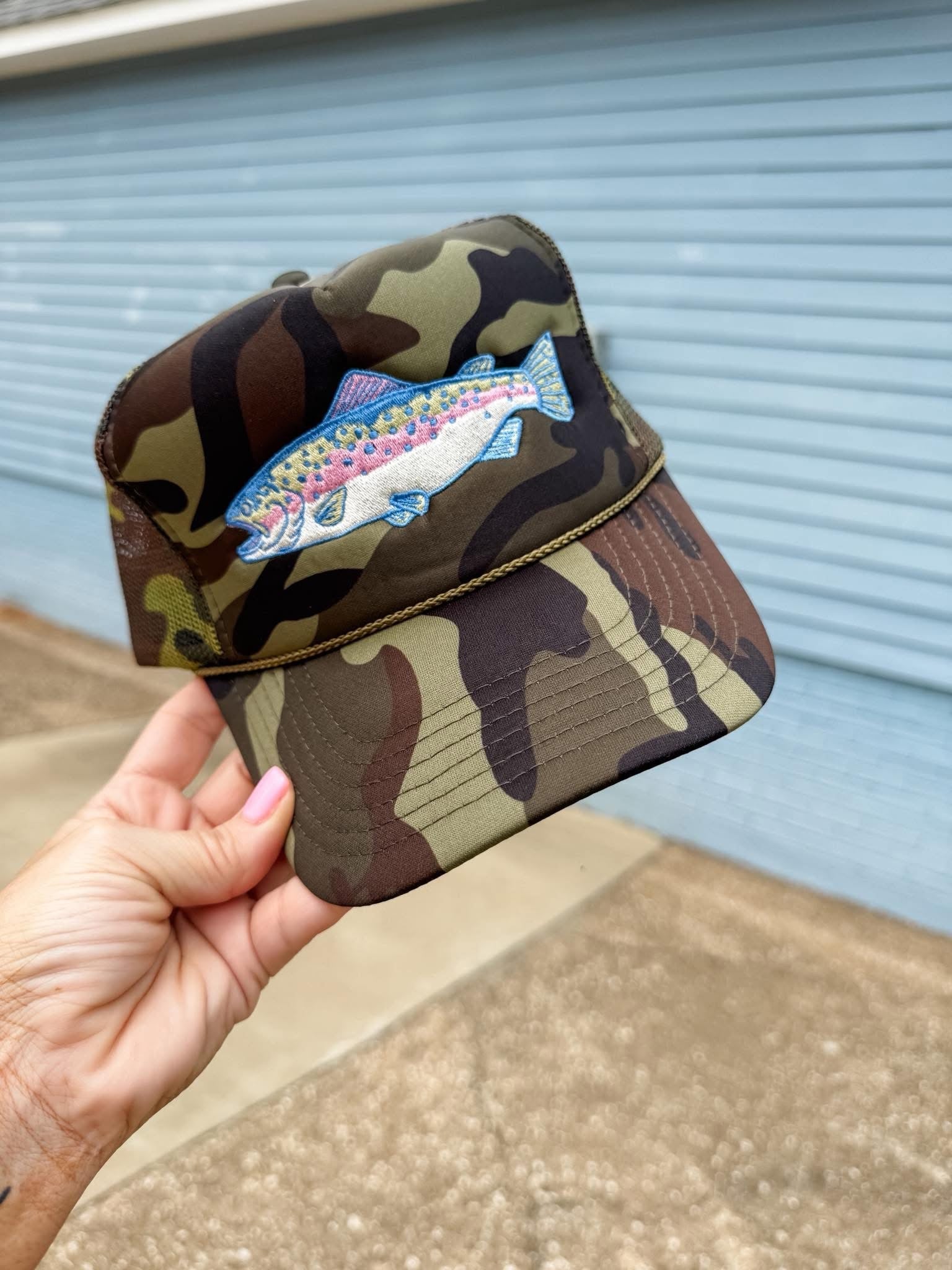 Trout Camo Patch Trucker Hat