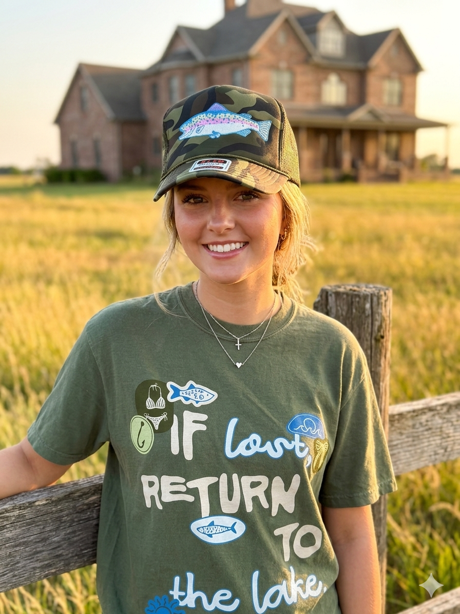 Trout Camo Patch Trucker Hat