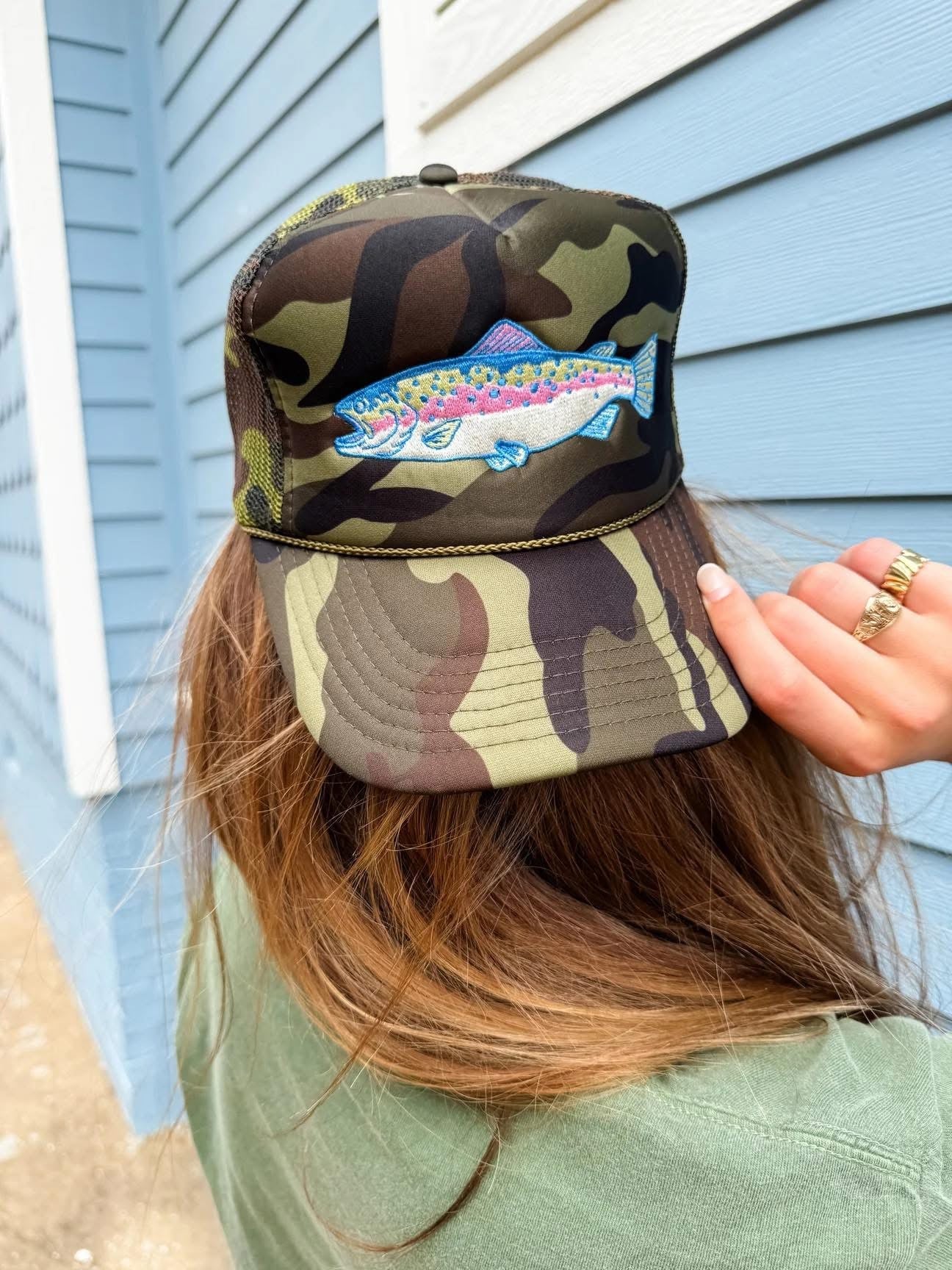 Trout Camo Patch Trucker Hat
