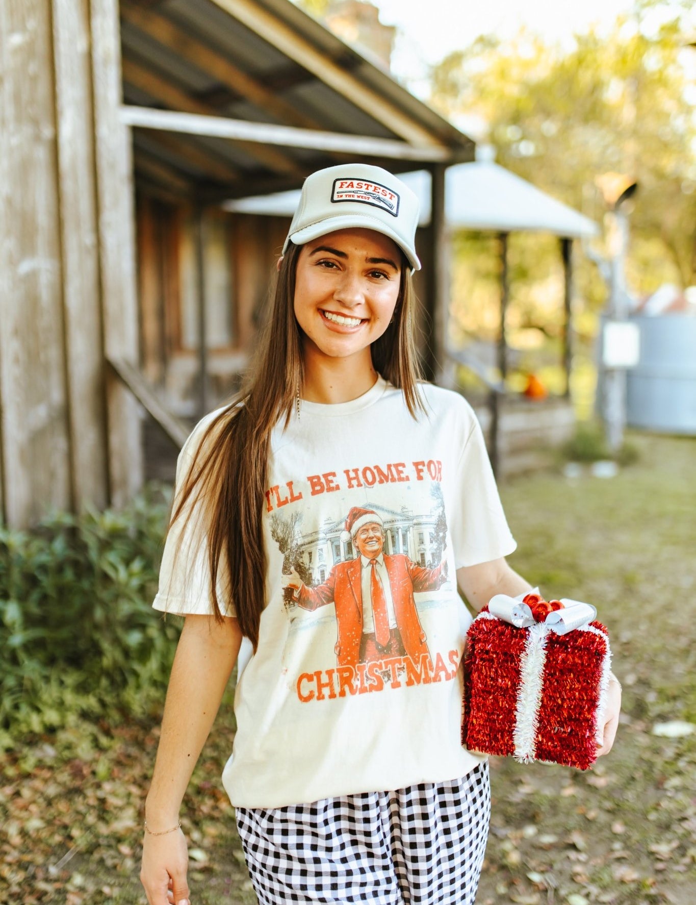 Trump Home for Christmas Graphic TeeNaturalS