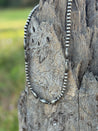 Tube and Round Silver Beads Necklace