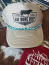 Turquoise and Faux Pearl Trucker Hat Chain