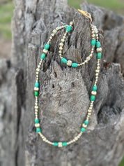 Turquoise And Gold Beaded Necklace