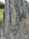 Turquoise and Orange Beaded Layer Necklace