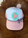 Turquoise and Pearl Bow Trucker Hat Chain