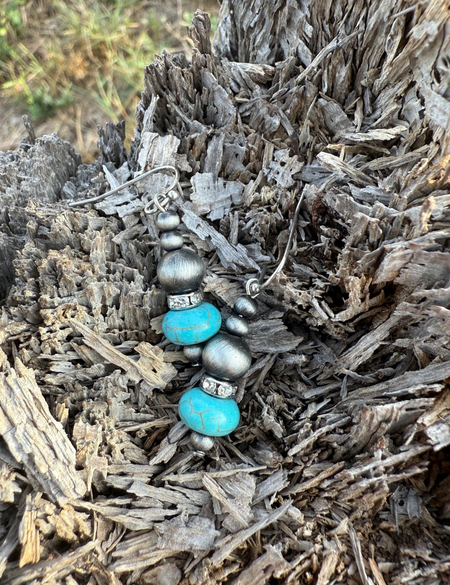 Turquoise and Pearl Simple Drop Earrings