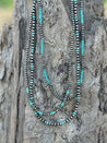 Turquoise and Pearl Triple Strand Necklace