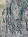 Turquoise and Pearl Triple Strand Necklace