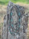 Turquoise and Pearl Triple Strand Necklace