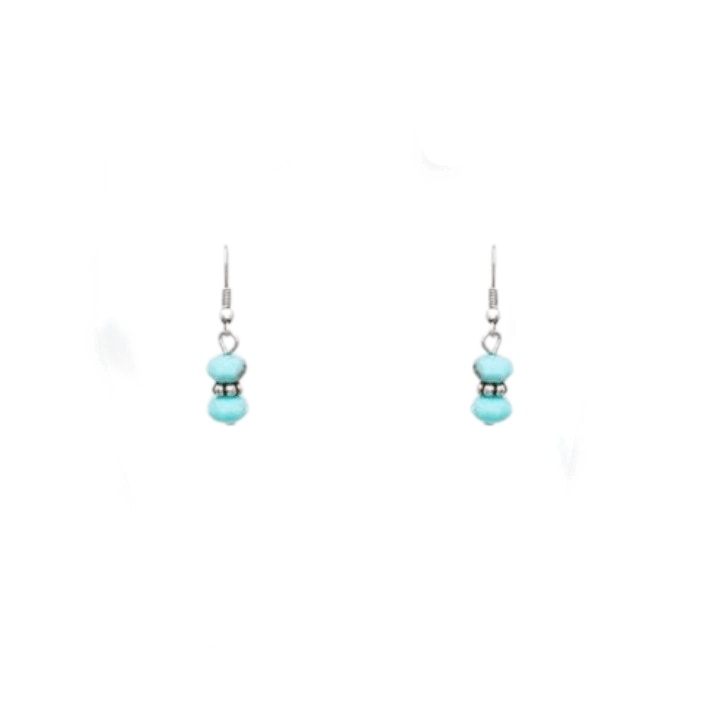 Turquoise And Pearls Dangle Earrings