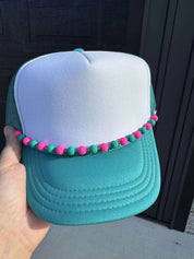 Turquoise And Pink Trucker Hat Chain