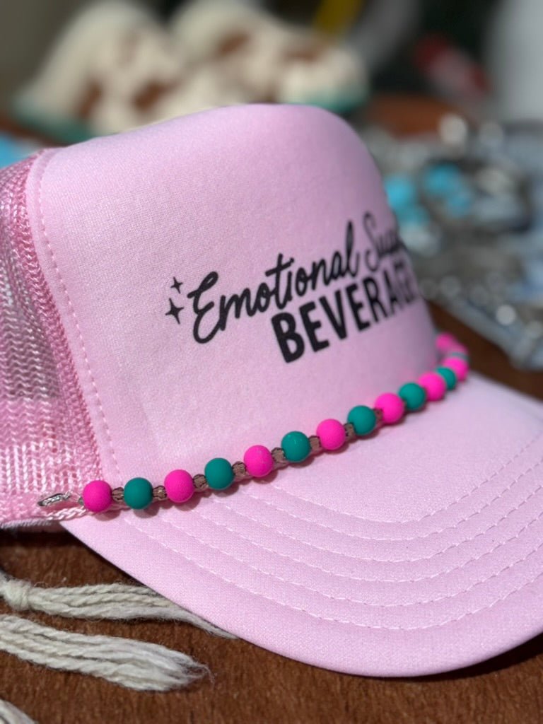 Turquoise And Pink Trucker Hat Chain