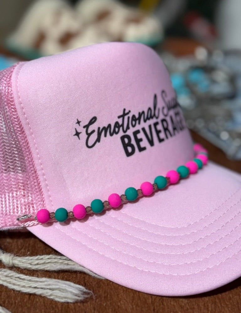 Turquoise And Pink Trucker Hat Chain