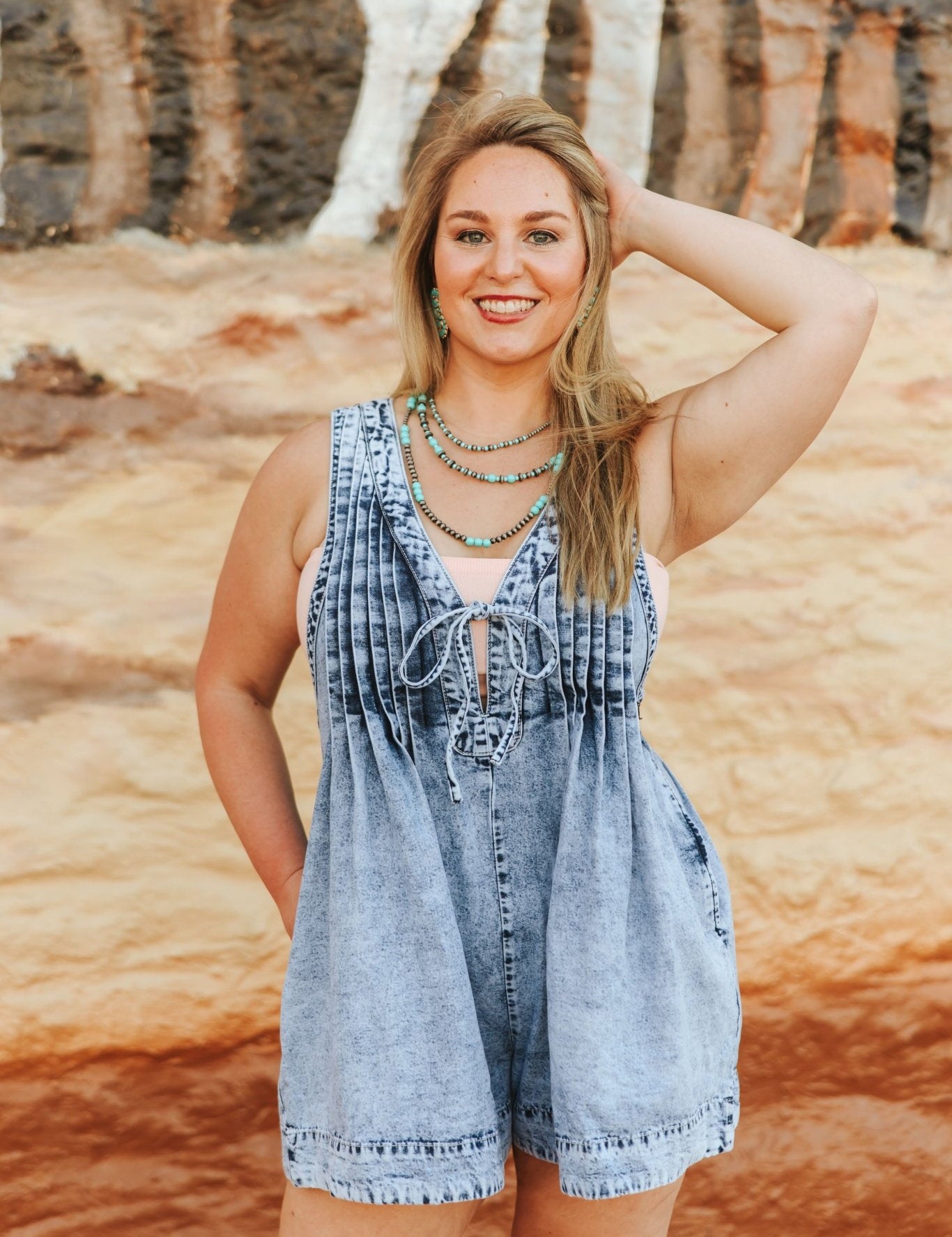 Turquoise and Silver Pearl Layered Necklace