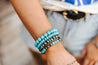 Turquoise Bar and Beads Bracelet Stack