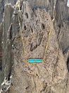 Turquoise Bar Gold Chain Necklace